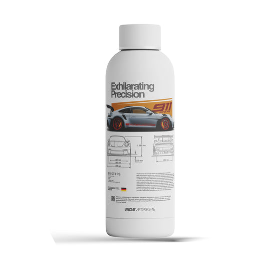 911 GT3 RS Blueprint 500ml Stainless Steel Bottle – Silver