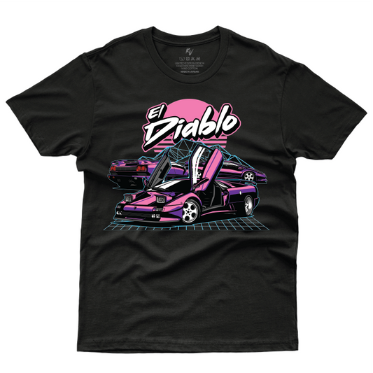 El Diablo Retro Lamborghini 80s Vaporwave Supercar